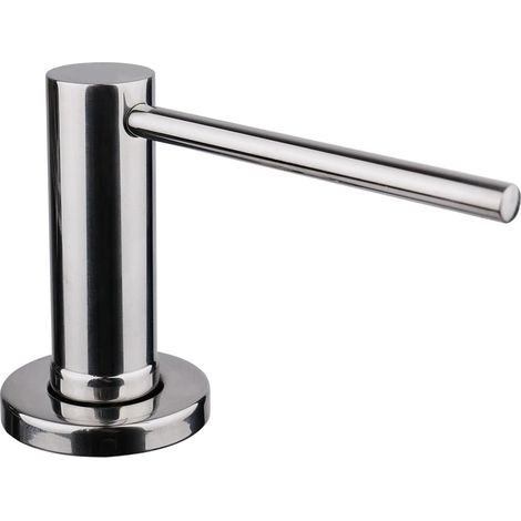 1 - Distributeur Savon Encastrable - Pompe Acier Inoxydable - Remplissage Supérieur 500 ML - Pour Cuisine Et Salle De Bain - Finition Poli - 7,6 Cm (1/5)