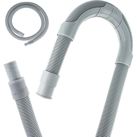tecuro Ablaufschlauch-Verlängerung, 250 cm, grau, Stutzen x Muffe Ø 19 mm, mit Schlauchhalter (1/4)