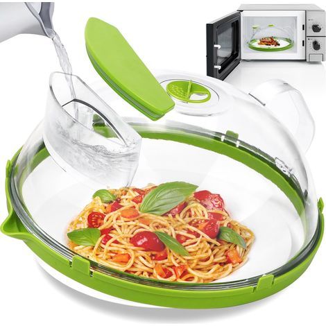 Couvercle Micro Ondes avec Eau, 26 cm Cloche Micro Onde sans bpa avec poignée Idéal pour Les Petits et Grands Micro-Ondes Cloche Transparente Alimentaire (1/4)