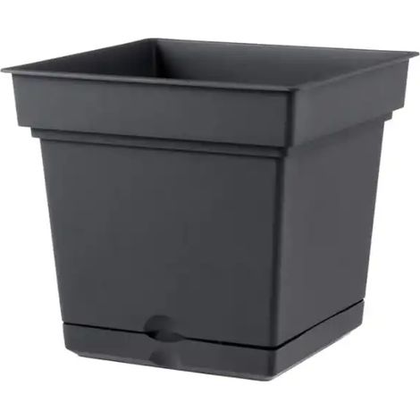 Vaso Quadrato Still Elements 38 Antracite in Plastica Riciclata 38x38xh38cm (1/5)