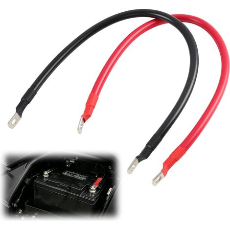 2 Pièces 30cm 25mm² Câbles de Batterie pour Voiture, 12V Câble Onduleur de Batterie, Câble Inverseur 3AWG pour Systèmes avec Cosses M10, Câble de Batterie pour Voiture, Câble d'Onduleur, pour Auto (1/5)