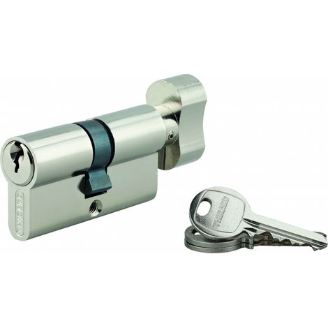 Cilindro europeo SA con pomolo 30 x 30 mm, nichelato, 3 chiavi – THIRARD (1/2)