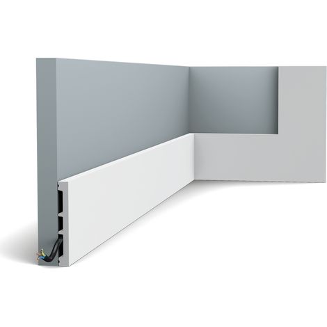 Carton complet 41,40 mètres linéaires grandes plinthes simples DX163-2300 - L 230 x H 10,2 x L 1,3 cm - ORAC DECOR
