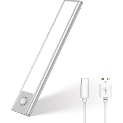 Luce LED per pensili con sensore di movimento, luce sottopensile ricaricabile da 20 cm, dimmerabile, bianco freddo 6500 K, magnetica, lampada wireless per cucina, F (1/5)