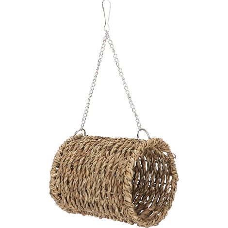 Hamac suspendu en corde de paille tressée pour hamster, écureuil et perroquet, idéal pour dormir en été. (1/5)