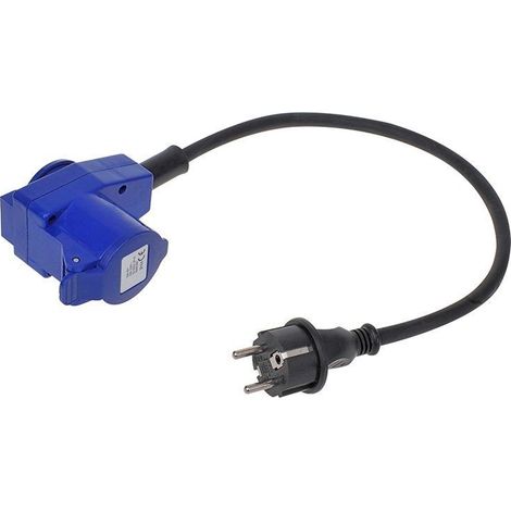 Cable adaptateur 40cm de fiche schuko vers connecteur coude cee prise schuko (1/5)