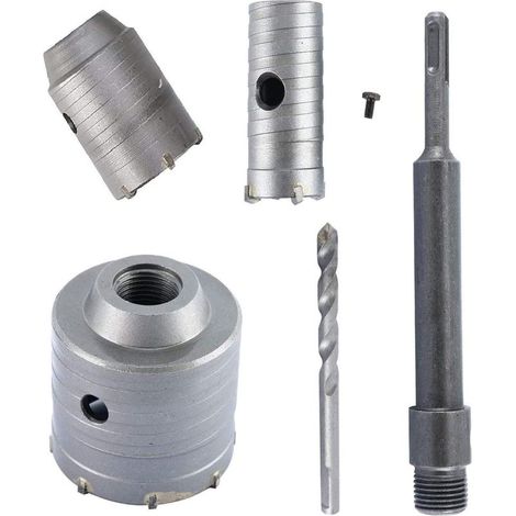 Scie à Cloche Trépan, Ø30mm, 40mm, 50mm Set de Scies Cloches, Trépan Béton 350 mm SDS Plus Tige d'Extension \u200bPointe en Carbure de Tungstène,Scie Cloche pour Brique Pierre Béton Ciment (1/4)