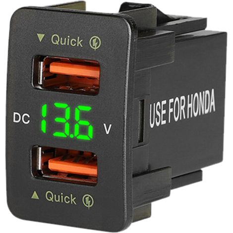 36W QC3.0 Dual-USB Schnelllade-Autoladegerät wasserdicht Grün Spannungs-Handyladegerät (1/5)