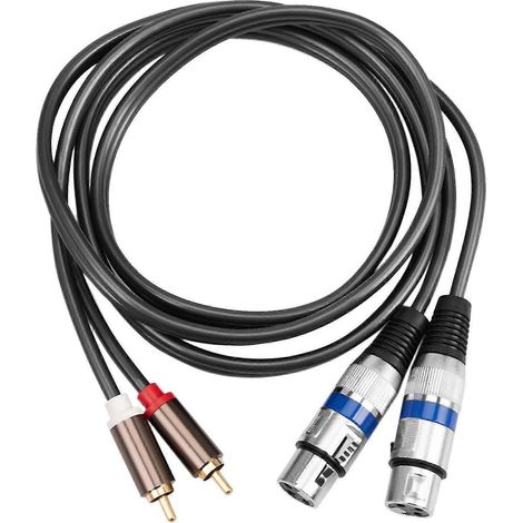 Câble audio Hi-Fi 2 RCA mâle vers XLR 3 broches femelle pour console de mixage et amplificateur, double XLR vers double RCA