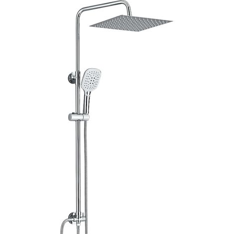 Shower Column without Mixer Tap, Chrome Shower Column with Square Shower Head 30 x 30 cm for Bath Adjustable Height with ABS Shower Head (1/5)