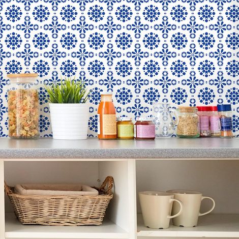 Sticker Mural Carrelage adhésif Cuisine Salle de Bain - 24 Stickers CARRELAGES Oriental Tell - 24 stickers 15x15cm (1/5)
