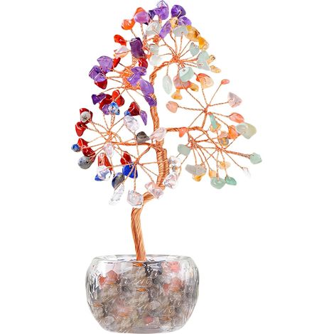 Lebensbaum aus Amethystkristall – Farbiger Kristall – Chakra – Bonsai-Dekoration – Wohndekoration (1/5)