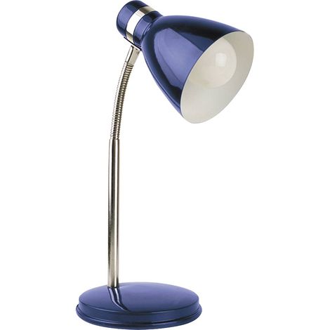 Lampada da tavolo in metallo Patric metallo blu / nero B: H 22 centimetri: 32 centimetri con interruttore incorporato (1/3)