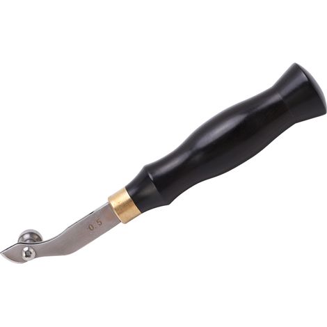 Lissoir à bord réglable miroir poli acier inoxydable, outil DIY cuir avec manche en bois, pliure bord 0,5mm (1/5)