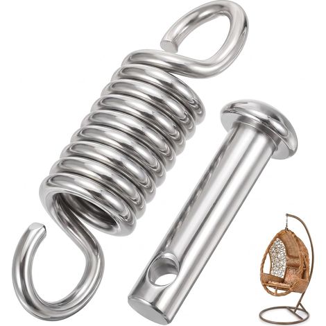 1 kit de suspension pour chaise hamac avec ressort d'extension et goupille pour chaise suspendue pour hamac, porche, balançoire et chaises œufs (1/5)
