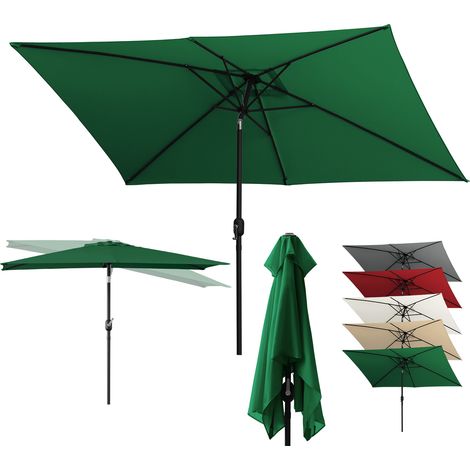 TolleTour Sombrilla rectangular modular de 1,4 × 2,1 m: sombrilla para balcón para montar, verde