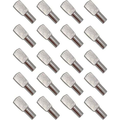 20 Stück Regalstifte, XU, Regalstützstifte, Regalstifte, vernickelte Metallplattenhalterungen für Schränke, Bürozubehör – 5 mm–19 mm – KZQ