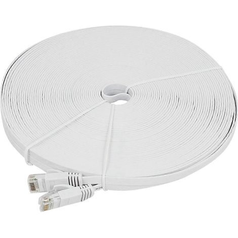 Câble Ethernet Cat 6 de 30 mètres (100 pieds), plat et fin, pour réseau local (LAN), Cat6 High S 2025 (1/5)