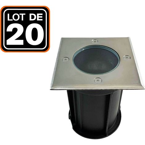 20er- Bodeneinbaustrahler quadratisch inox 304 für GU10