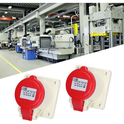 Industrielle, gerade, dreiphasige, vieradrige Unterputzsteckdose ZNG-314 380V415V/16A, 3P+E Industriestecker IP44 (1/5)