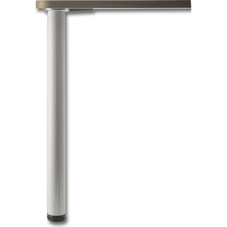 camar Tischfuß Aluminia ø 80mm, Tischbein höhenverstellbar, Länge 690-720mm gerillt, Aluminium silber (1/3)