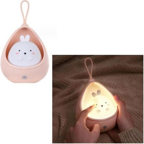 Baby-Nachtlicht, Hasen-Nachtlicht, Kinder-Nachtlicht mit Bewegungssensor, Flur-Nachtlicht mit Aufhängeseil, Rosa (1/4)