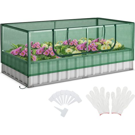 174x90x70CM Outdoor Greenhouse Rectangular Planter Box Kit Garden Raised Bed (1/5)