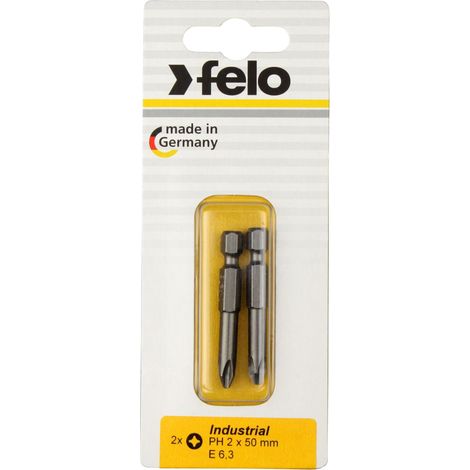 Puntas de destornillador Felo ph2 resistente impacto 50 mm 2 unidades