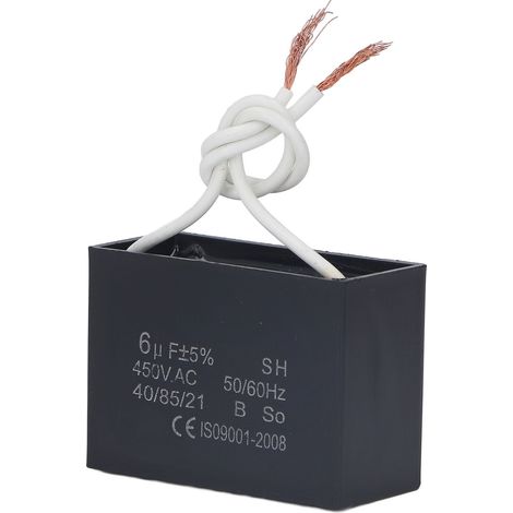 Condensateur de démarrage 450 V CA 6 μF 50/60 Hz, accessoire de fonctionnement pour moteur de ventilateur, pompe ou générateur