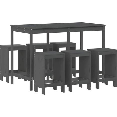 Maison Exclusive - Set de mesa y taburetes altos jardín 7 piezas (1/5)