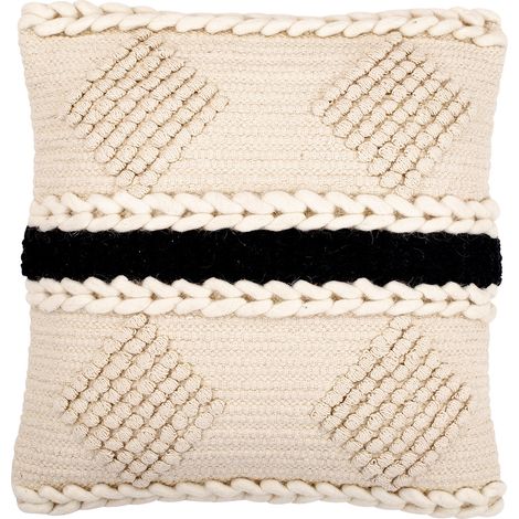 Cuscino in stile boho Bali - Copertura e riempimento inclusi - Suspiria Nero