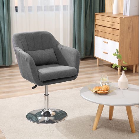 Silla de oficina giratoria de poliester gris oscuro con soporte lumbar, reposabrazos y altura regulable 60 x 60 x 79-91 cm (1/5)