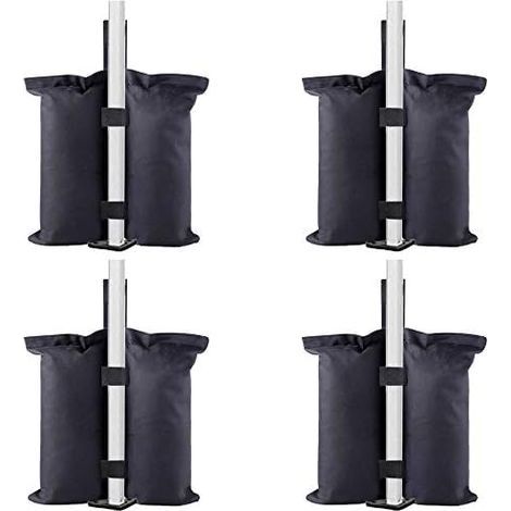 Industrial Grade Weight Bags - Sand Bags - for Canopy Tent, Patio Umbrella, Outdoor Furniture (Bags Only, Sand Excluded) 4pcs Black (1/5)