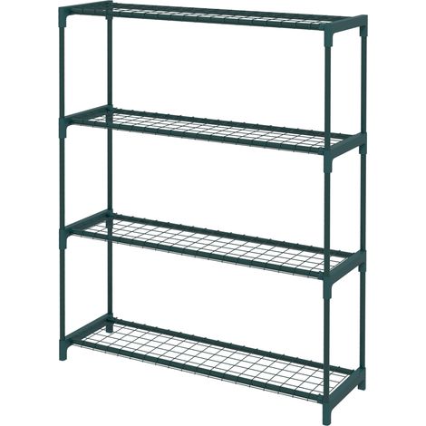 Scaffale Porta Piante a 4 Livelli da Esterno e Interno 88x28x107cm in Acciaio Verde (1/5)