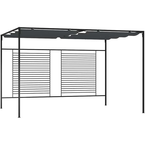Belvédère avec auvent rétractable 4x3x2,3 m Anthracite 180 g/m² (1/5)