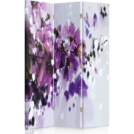 Paravento bilaterale 360, La bellezza dei fiori viola - 110x170 (1/5)