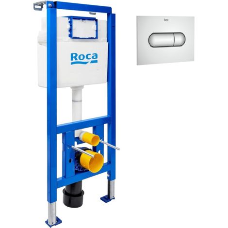 Vorwandelement für Wand-WC, Leichtbauwandinstallation, Höhe 112 cm, Spülung 2/4–6 L + Betätigungsplatte chrom (ROG01-IN)