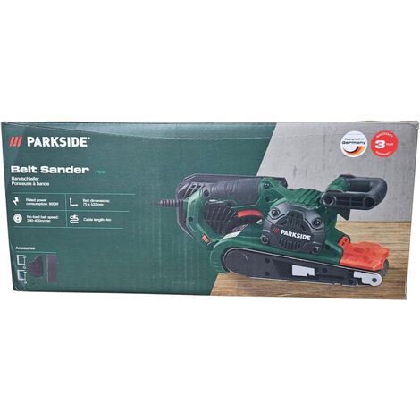 Ponceuse à Bande avec Vitesse de Bande Réglable et Aspiration Intégrée avec Boîte à Poussière Amovible (1/5)