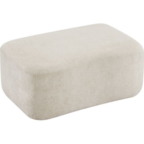 Pouf modulable en velours beige sans structure (1/5)