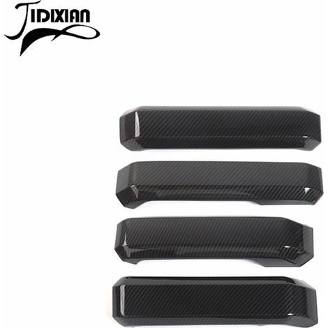 (Noir carbone, lot de 4) Couvre-poignées de porte intérieures en ABS, finition carbone noir, compatibles avec Ford F150 (2015-2020) - Accessoires intérieurs (1/4)
