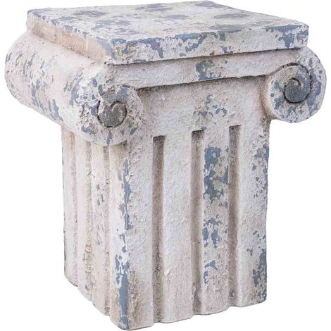 Columna decorativa color piedra, 37x29x39h cm