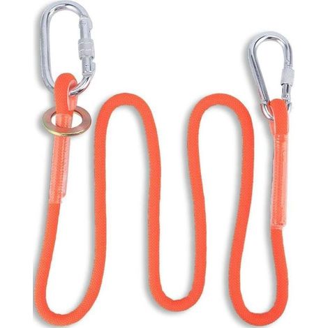 Ceinture de Sécurité pour Travaux Aériens, Longe de Protection Antichute de 1,6 m/5,25 Pieds avec Petite Boucle Ceinture de Sécurité pour Travaux Aériens Cordon D'assurance Extérieur (1/5)