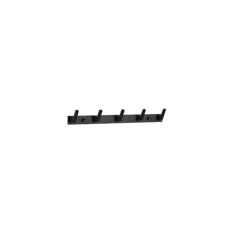 Handtuchhakenleiste, Wandgarderobe mit 5 Haken, 43,5 x 3 cm, moderner schwarzer Kleiderbügel, 2er-Pack - Crezuo