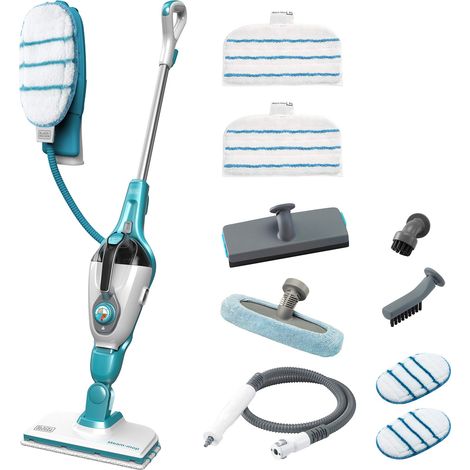 Black+Decker FSMH1351SM scopa a vapore turchese e bianca