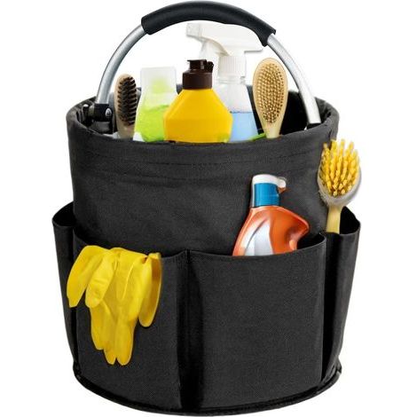 17-Liter-Reinigungskorb – Faltbar – Mit Griff – Tragbar – Schwarz – Für Haus und Garten – Aufbewahrung für Reinigungsprodukte (1/5)
