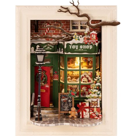 Maquette Miniature DIY Atelier de Jouets du Père Noël - Modèle DP006 - 16,8 x 11,0 x 21,8 cm - PANGIVO