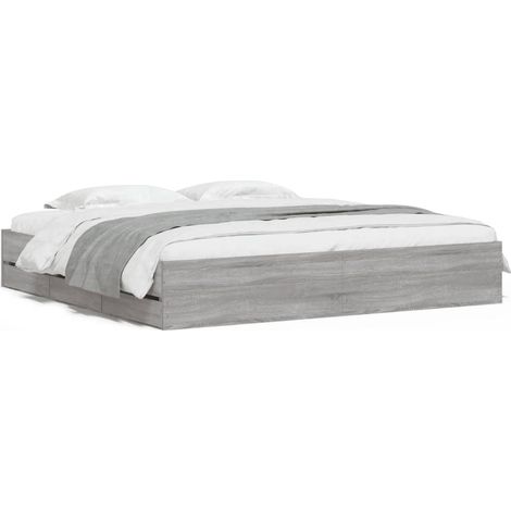 Maison Exclusive - Giroletto Cassetti Grigio Sonoma 200x200 cm Legno Multistrato