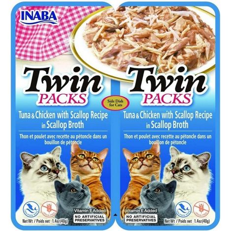 INABA Cat Twin Thon Poulet Pétoncles 2x40g