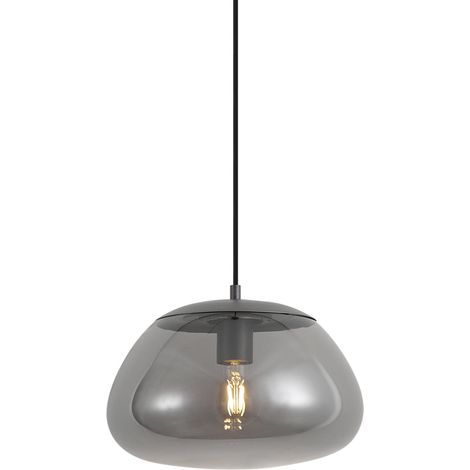 QAZQA Retro-Pendelleuchte Gunmetal mit Rauchglas - Giselle (1/5)