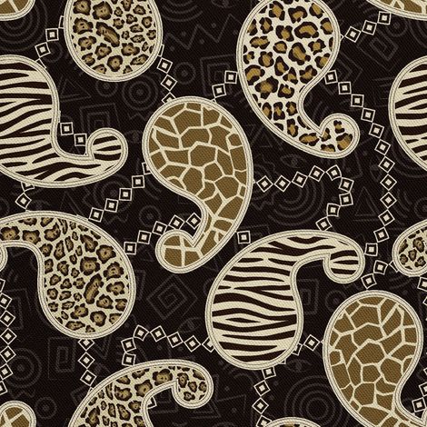Outdoor-Dekostoffe Oxford - Motiv Paisley-Stil - Tierhaut (1/5)